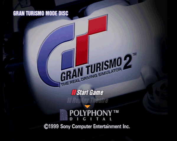 Gran Turismo 2 title screen for Playstation